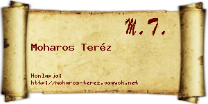 Moharos Teréz névjegykártya